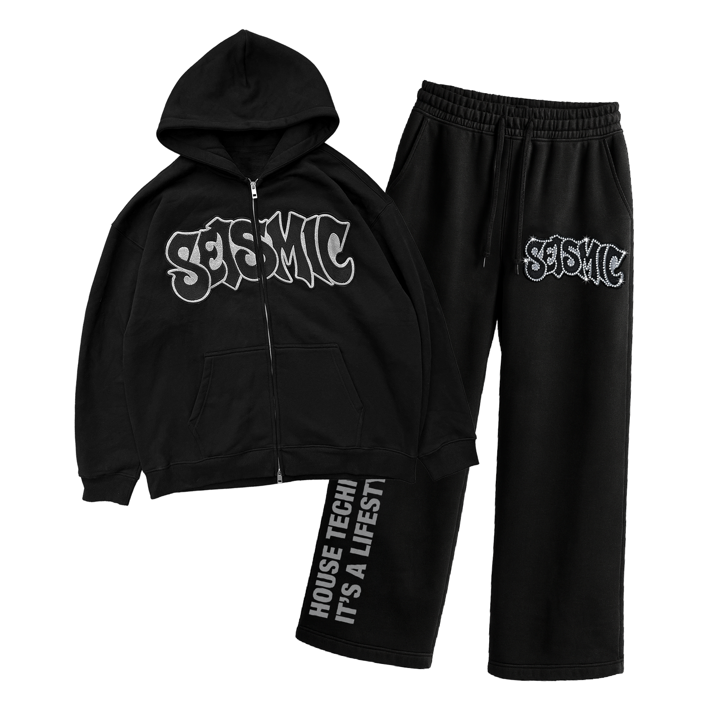 Graffiti Tracksuit Bundle (Rhinestone Pants/No Rhinestone Hoodie)