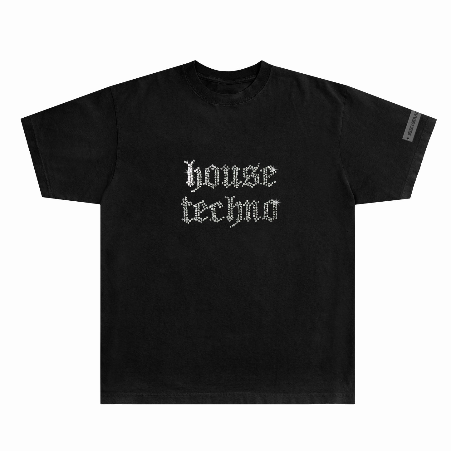 House Techno Rhinestone Tee (Black)
