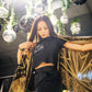 Seismic Symbol Patterened Crop Top