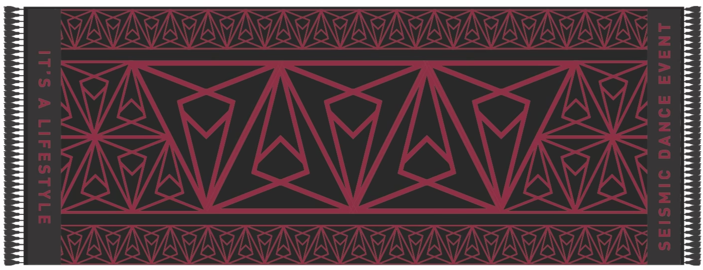 Pashmina: Maroon/Black Woven