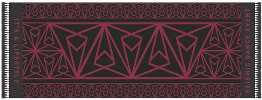 Pashmina: Maroon/Black Woven